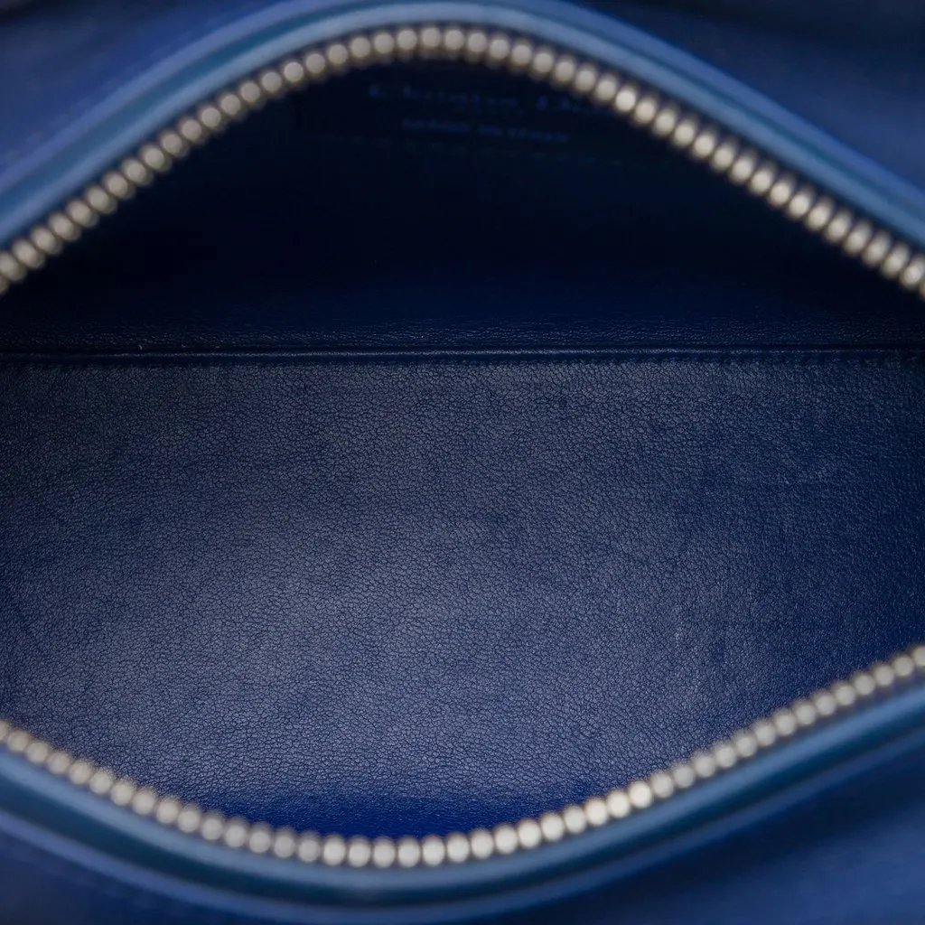 Dior Medium Ultra Matte Calfskin Embossed Cannage Lady Dior Blue Leather Very good - Model View
