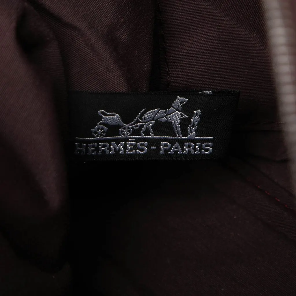 Hermès Toile Bolide Trousse De Voyage Pouch MM Brown Cotton Very good - Box View
