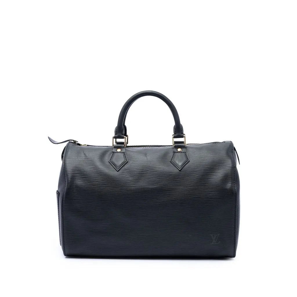 Louis Vuitton Epi Speedy 35 Black Leather Very good - Front View