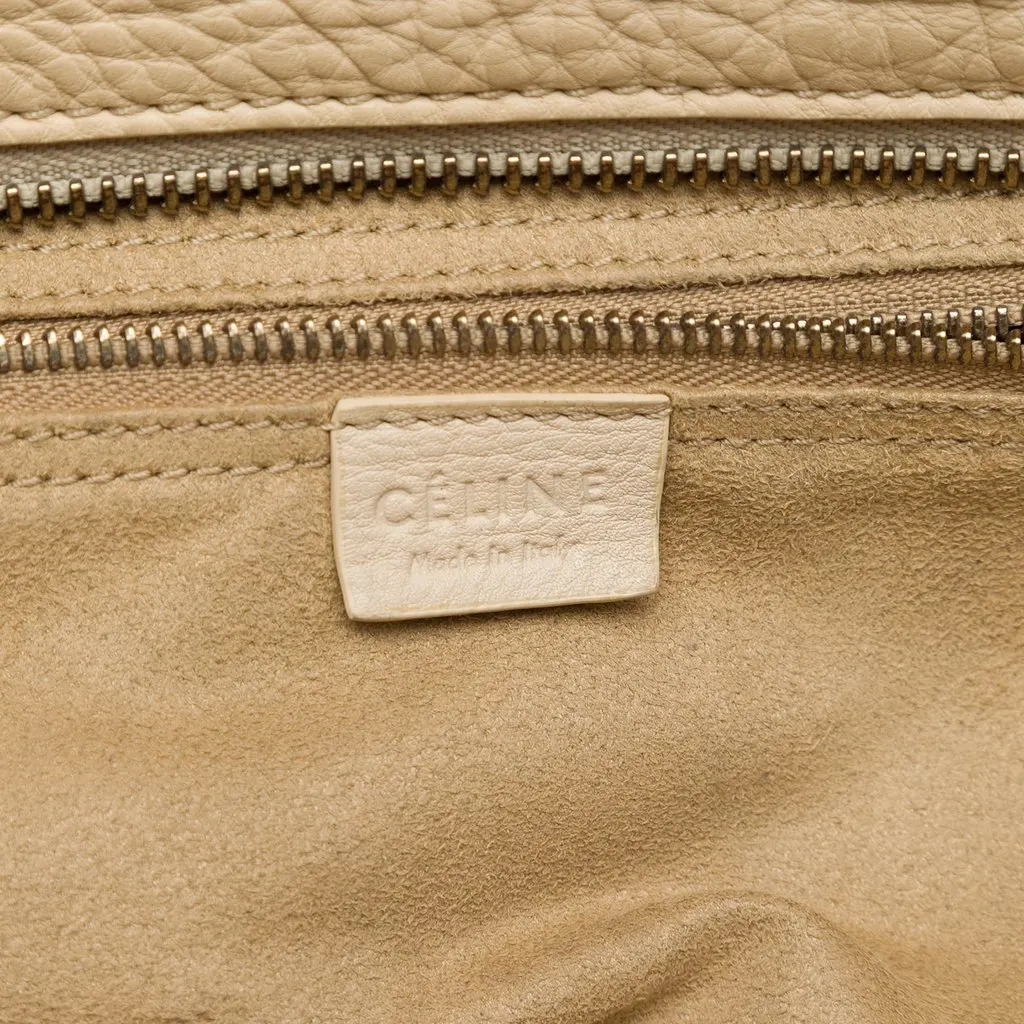 Celine Mini Drummed Calfskin Luggage Tote Beige Leather Very good - Box View