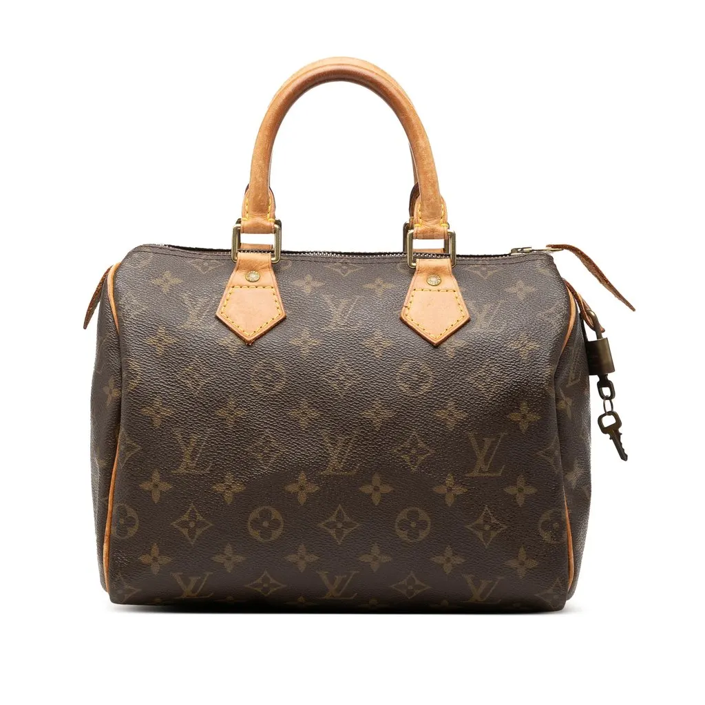 Louis Vuitton Monogram Speedy 25 Brown Canvas Good - Front View