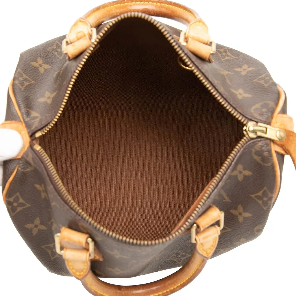 Louis Vuitton Monogram Speedy 25 Brown Canvas Good - Model View