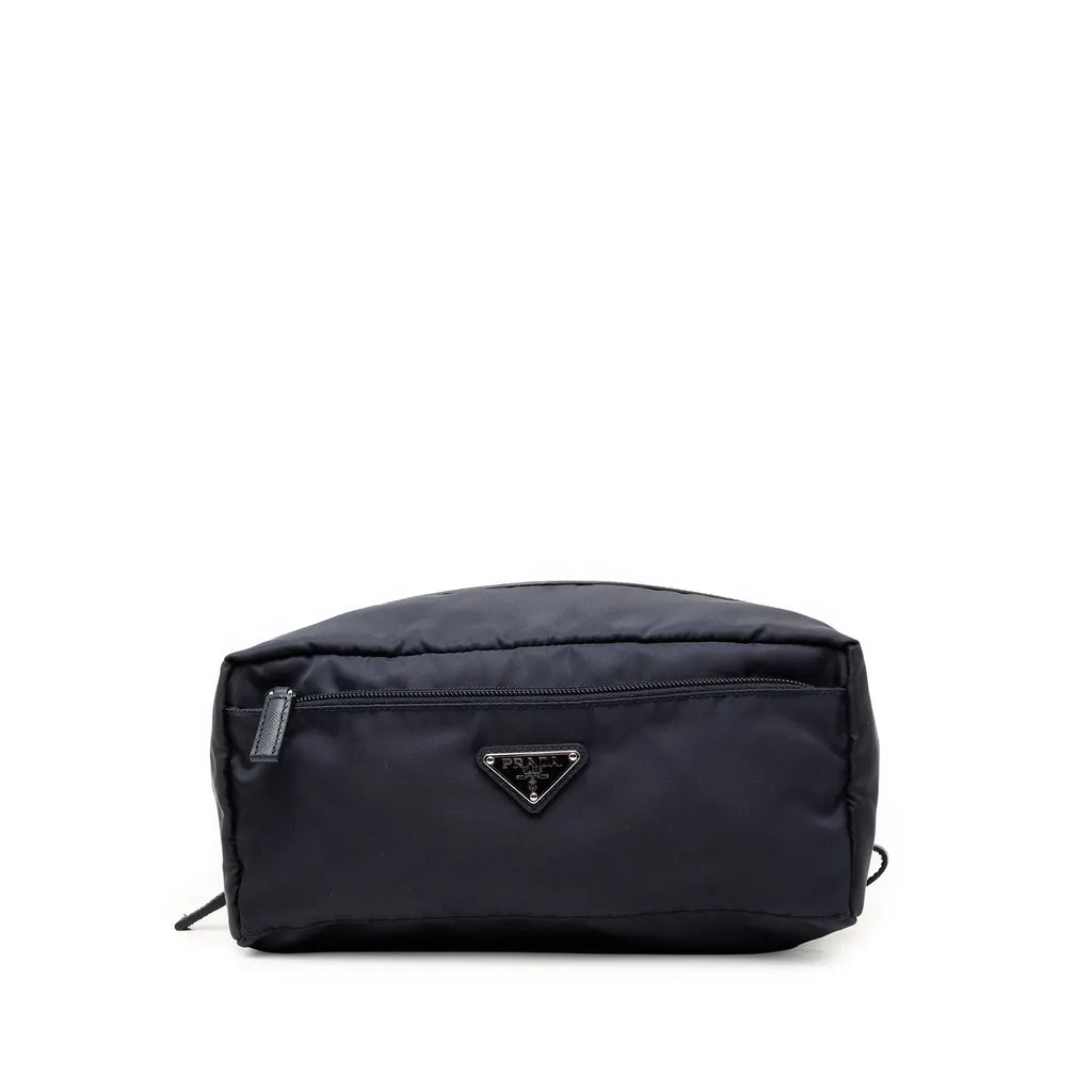 Prada Tessuto Pouch Blue Very good - Front View