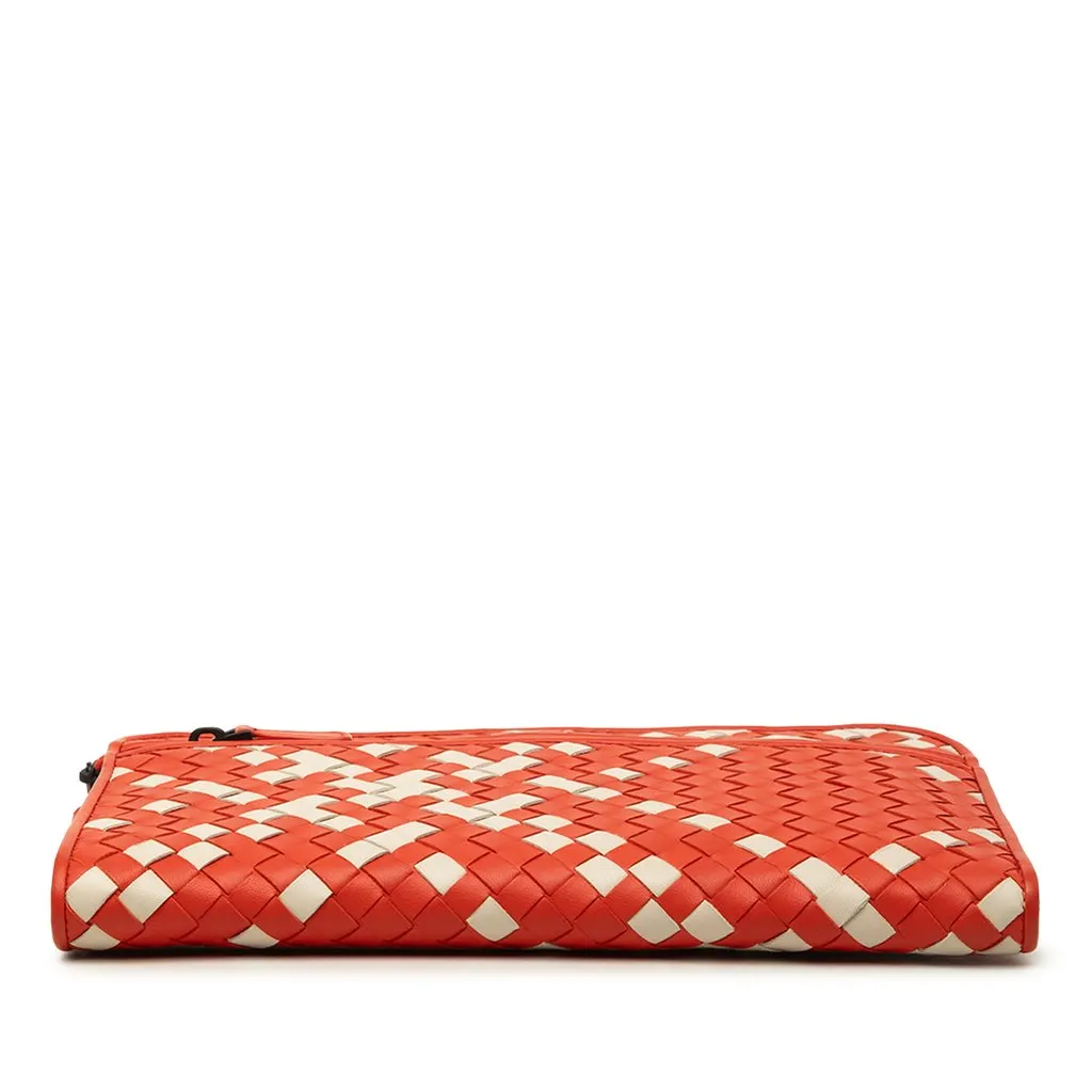 Bottega Veneta Bicolor Nappa Intrecciato Document Case Orange Leather Very good - Inside View