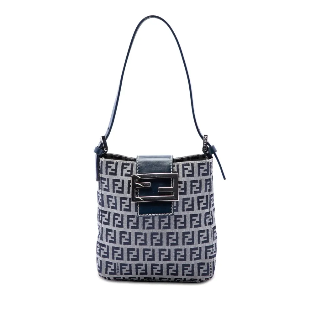 Fendi Zucchino Canvas Shoulder Bag MultiColor Very good - Front View