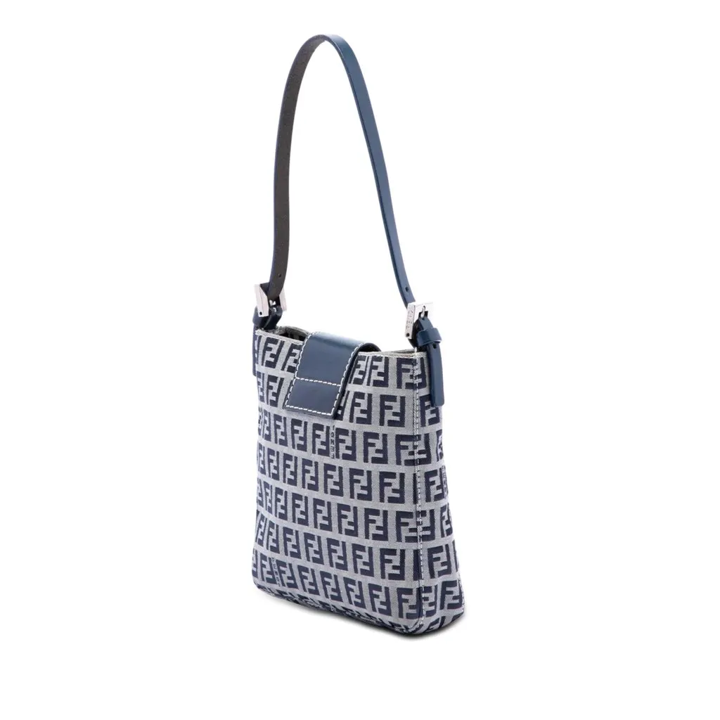 Fendi Zucchino Canvas Shoulder Bag MultiColor Very good - Back View