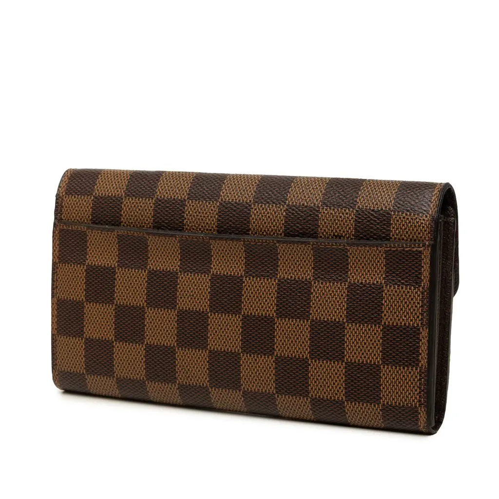 Louis Vuitton Damier Ebene Sarah Wallet Brown Very good - Back View