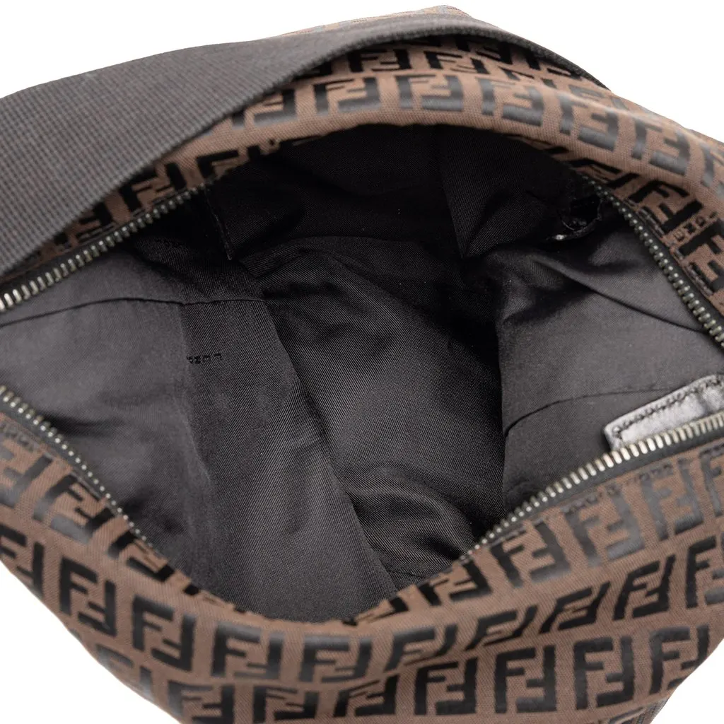 Fendi Zucchino Canvas Shoulder Bag Brown Canvas Good - Model View