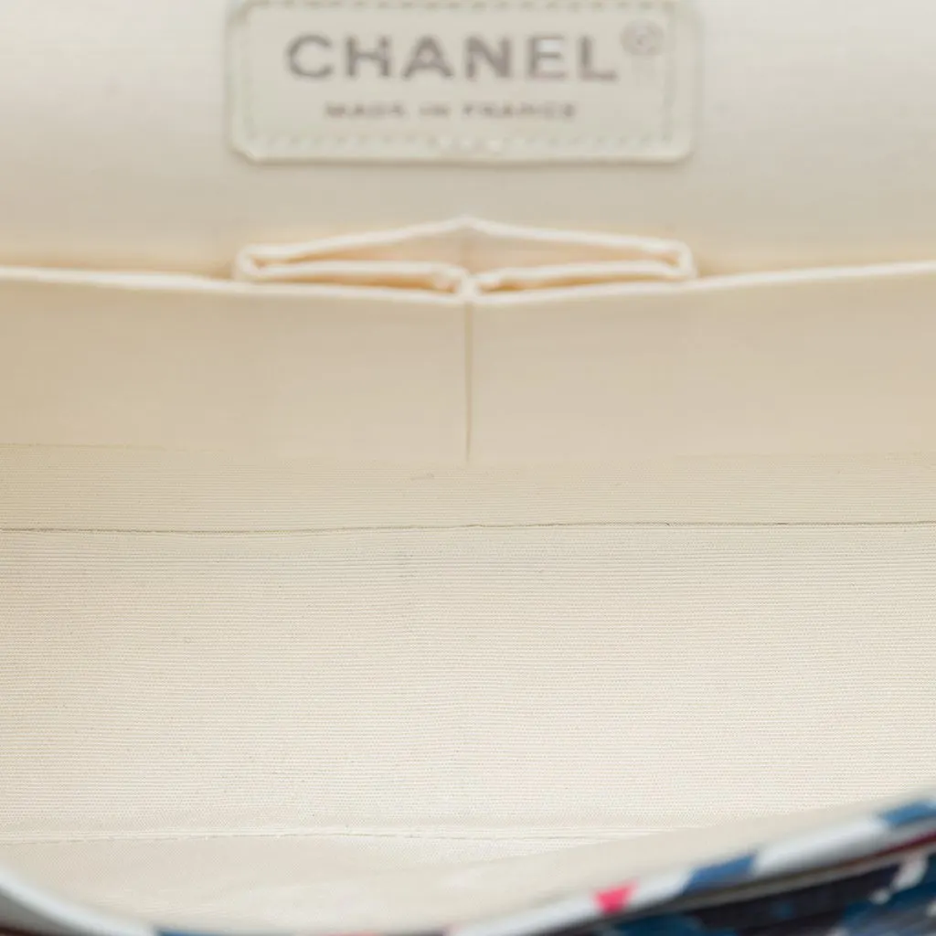 Chanel Medium Classic Airlines Printed Lambskin Double Flap White Leather Very good - Model View