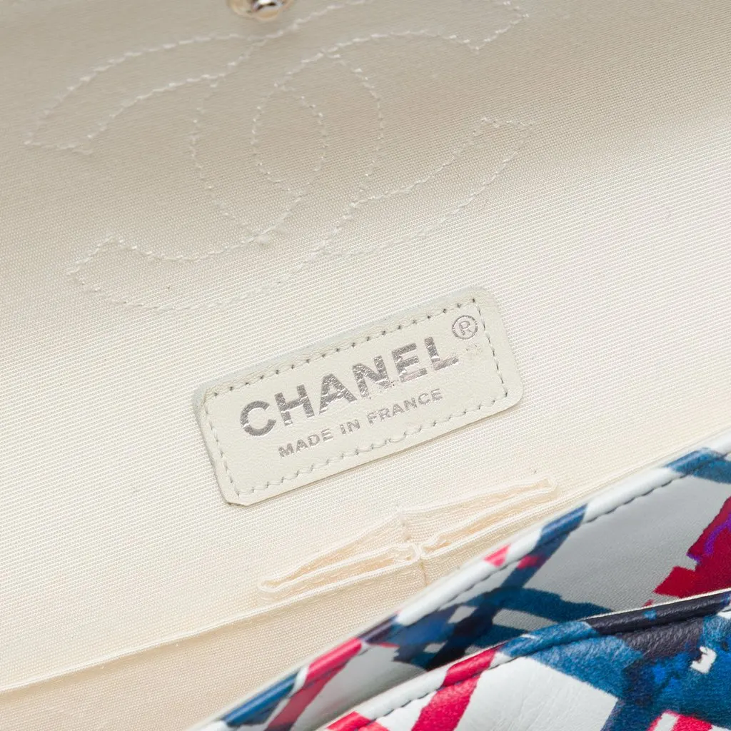 Chanel Medium Classic Airlines Printed Lambskin Double Flap White Leather Very good - Box View