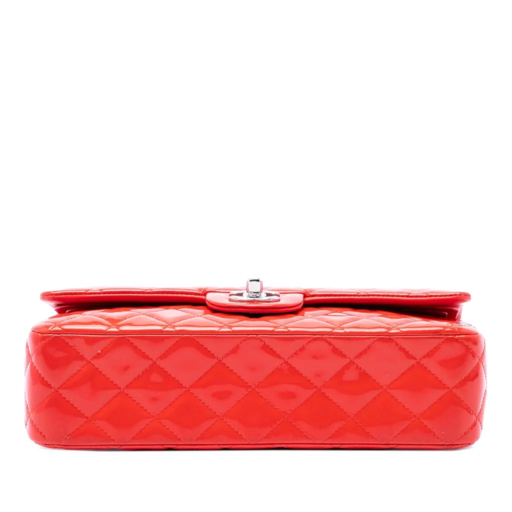 Chanel Medium Classic Patent Double Flap Red Leather Very good - Inside View