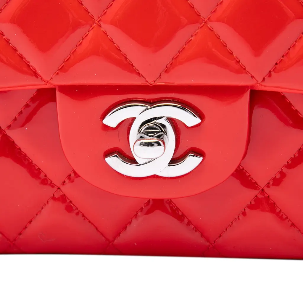 Chanel Medium Classic Patent Double Flap Red Leather Very good - Box View