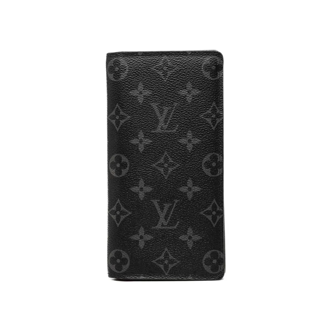 Louis Vuitton Monogram Eclipse Brazza Long Wallet Black Very good - Front View