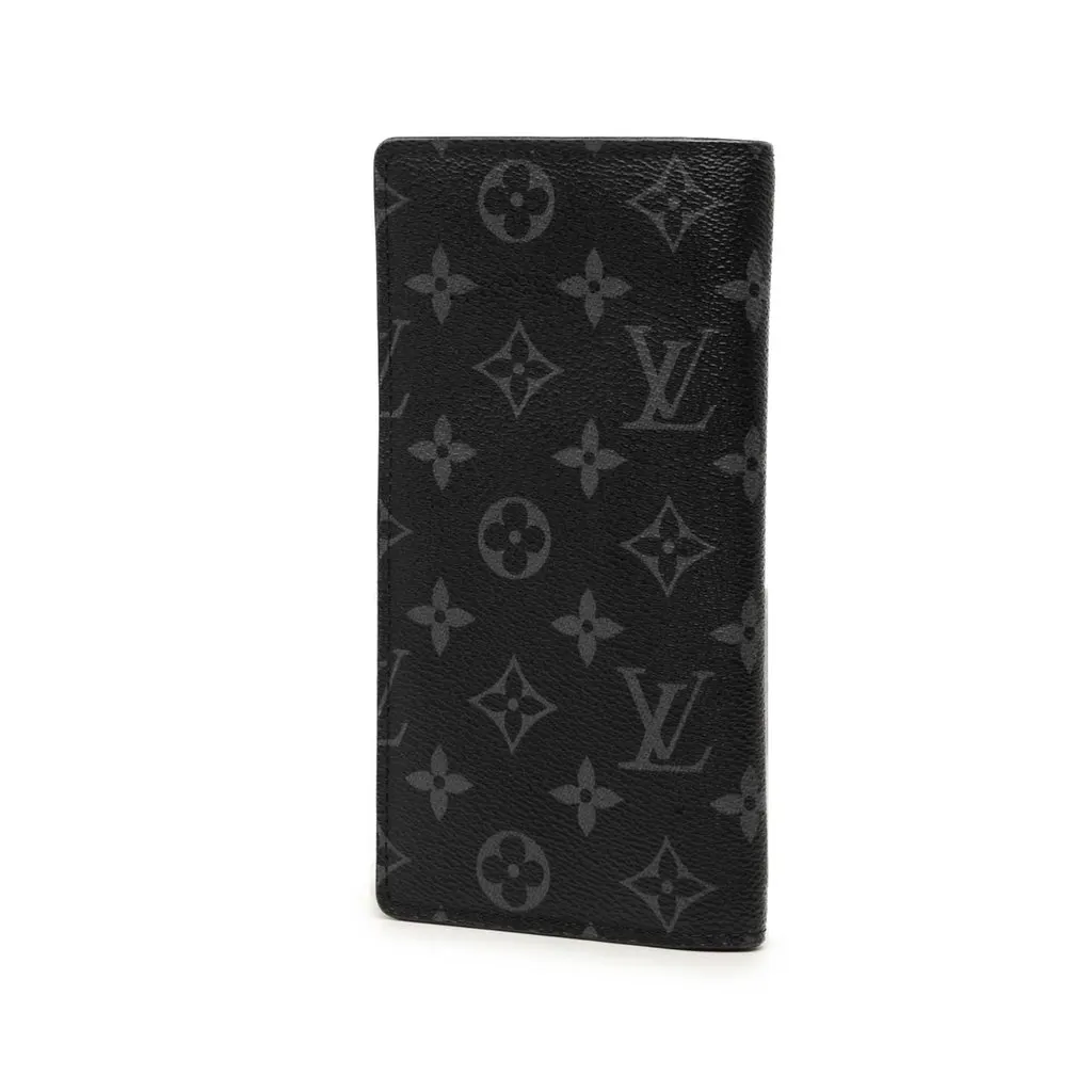 Louis Vuitton Monogram Eclipse Brazza Long Wallet Black Very good - Back View