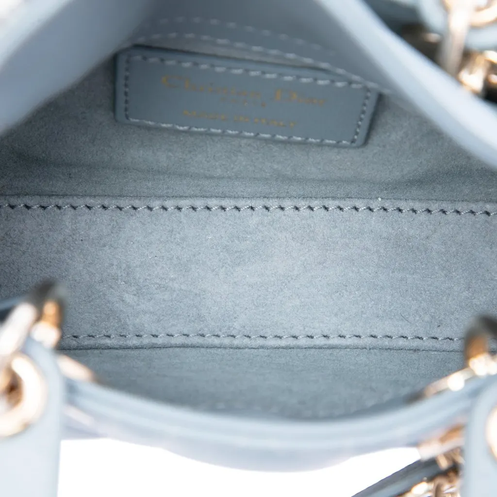Dior Micro Lambskin Cannage Lady Dior Blue Leather Very good - Model View