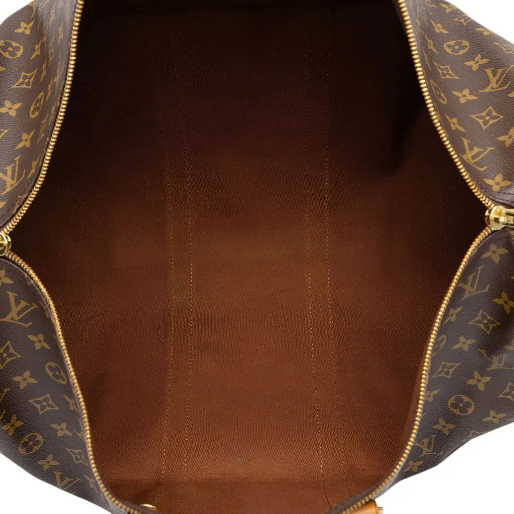 Louis Vuitton Monogram Keepall 55 Brown Canvas Good - Model View