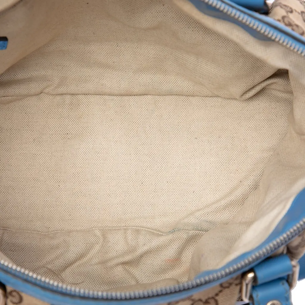 Gucci GG Canvas Sukey Satchel Beige Canvas Good - Model View