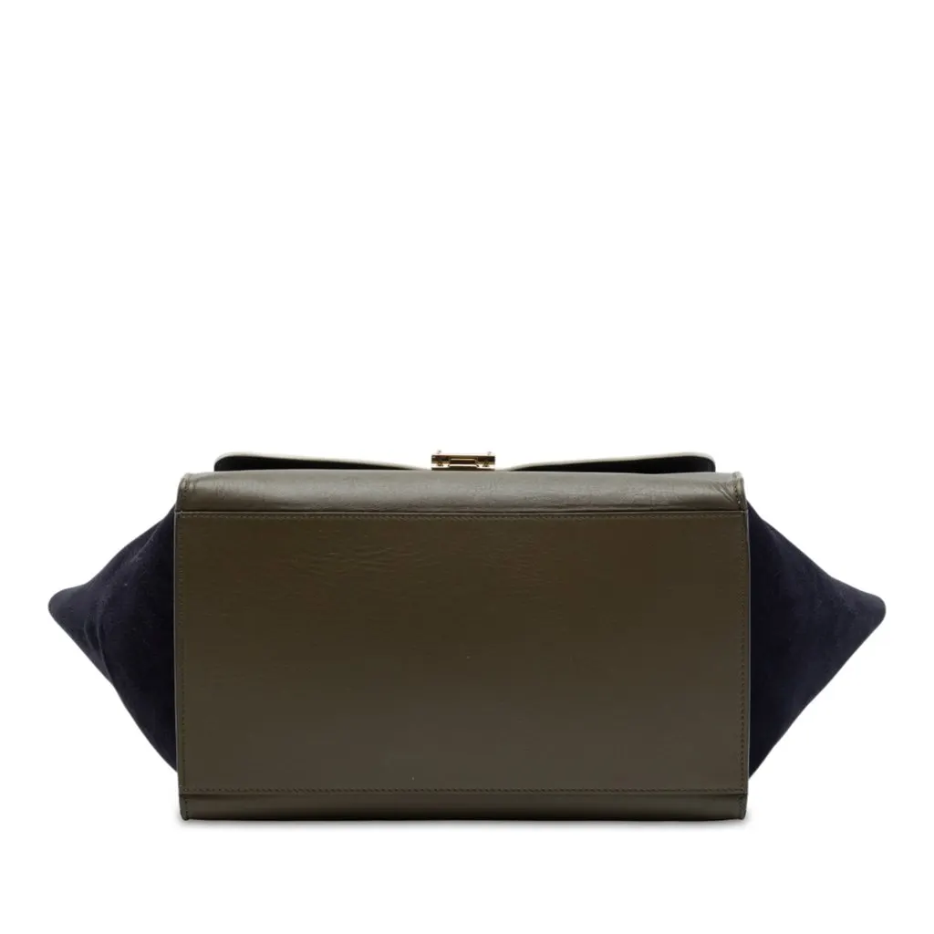 Celine Medium Tricolor Leather Trapeze Satchel Brown Leather Very good - Inside View
