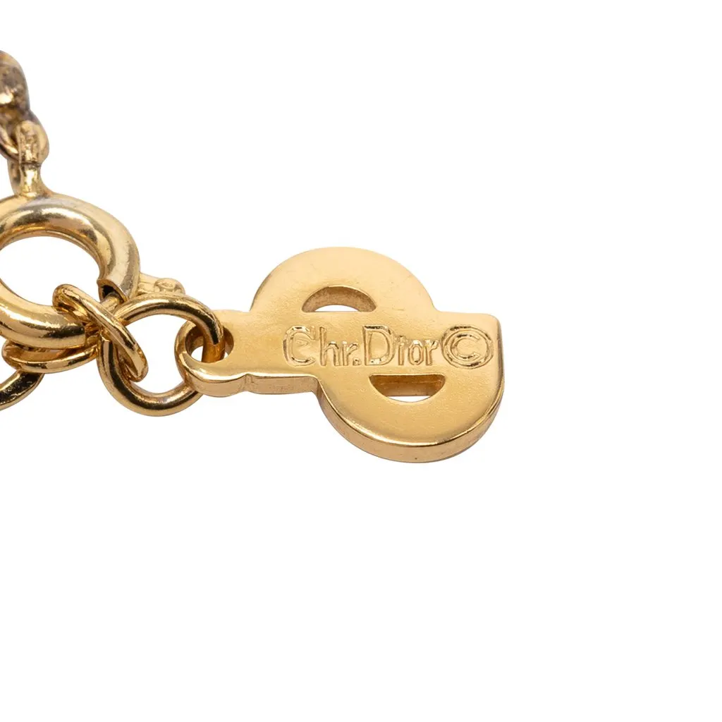 Dior Gold Plated CD Logo Pendant Necklace Gold Metal Very good - Model View