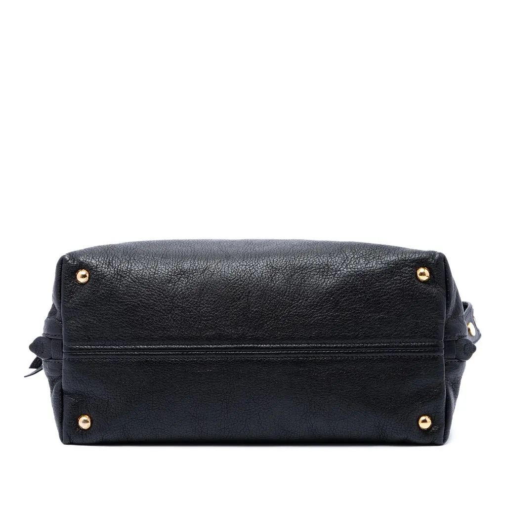 Miu Miu Goatskin Madras Zip Satchel Black Leather Very good - Inside View