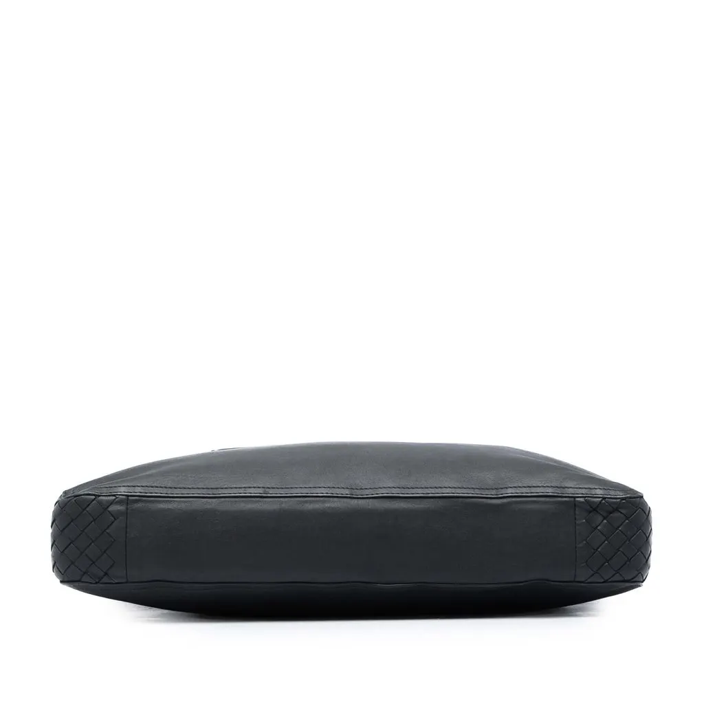 Bottega Veneta Intrecciato Trimmed Nappa Business Bag Black Leather Very good - Inside View