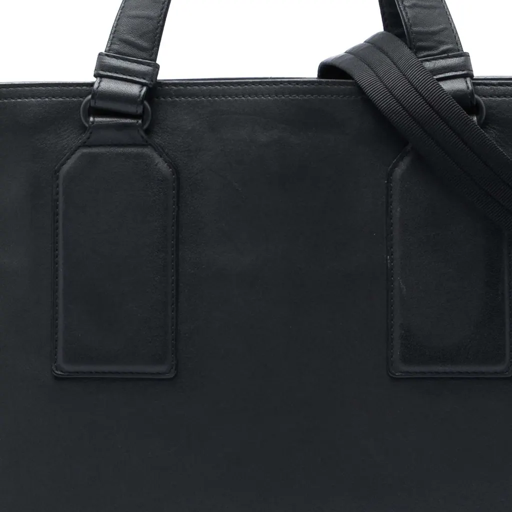 Bottega Veneta Intrecciato Trimmed Nappa Business Bag Black Leather Very good - Box View