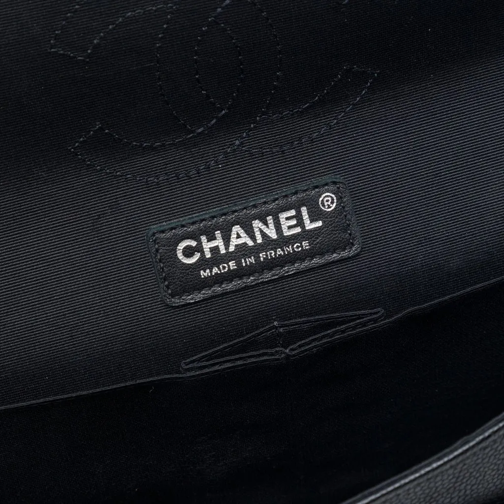 Chanel Medium Classic Tweed and Caviar Double Flap Black Very good - Box View
