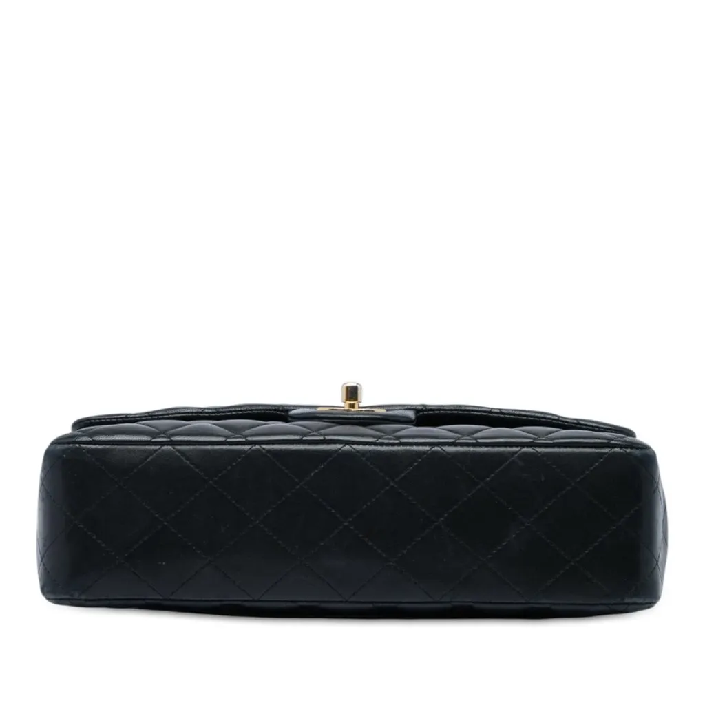 Chanel Medium Classic Lambskin Double Flap Black Leather Very good - Inside View