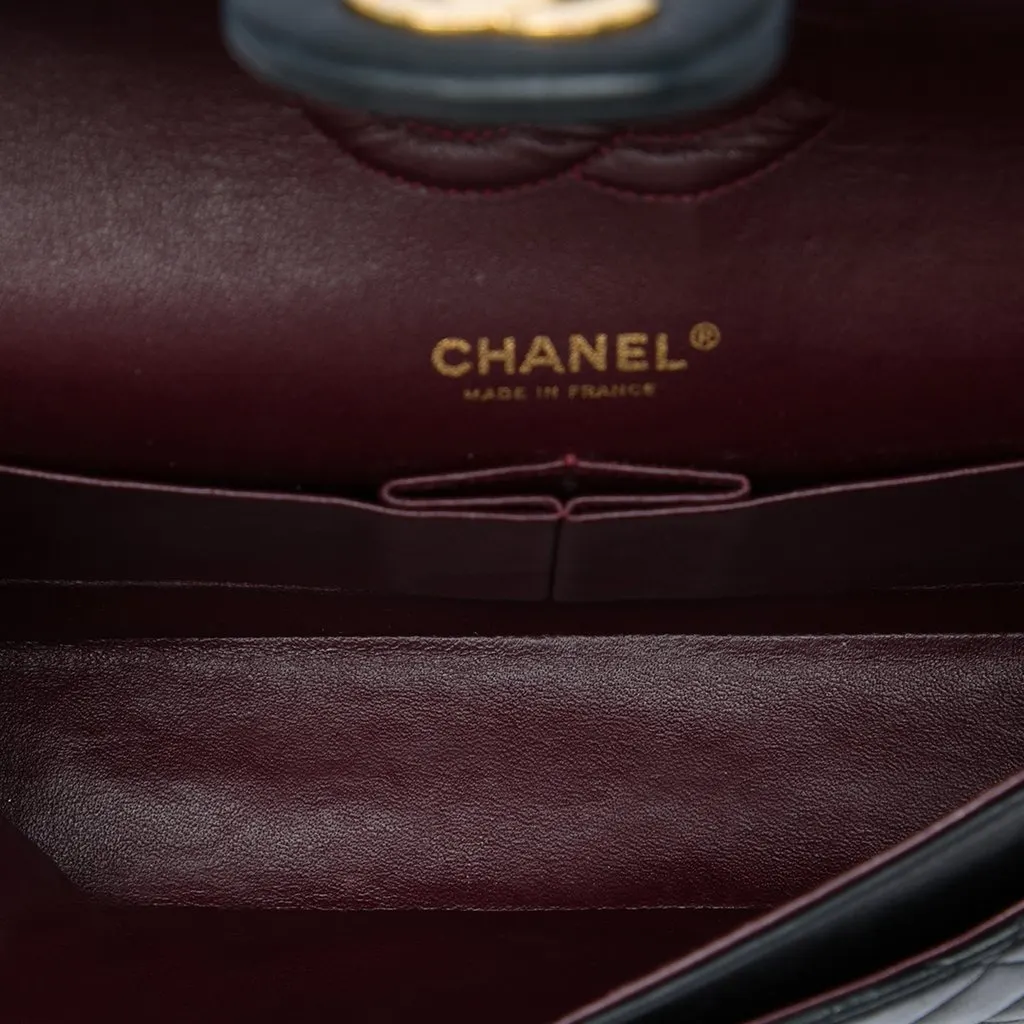 Chanel Medium Classic Lambskin Double Flap Black Leather Very good - Model View