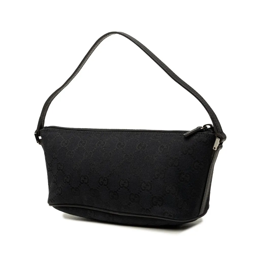 Gucci GG Canvas Boat Black Canvas Good - Back View