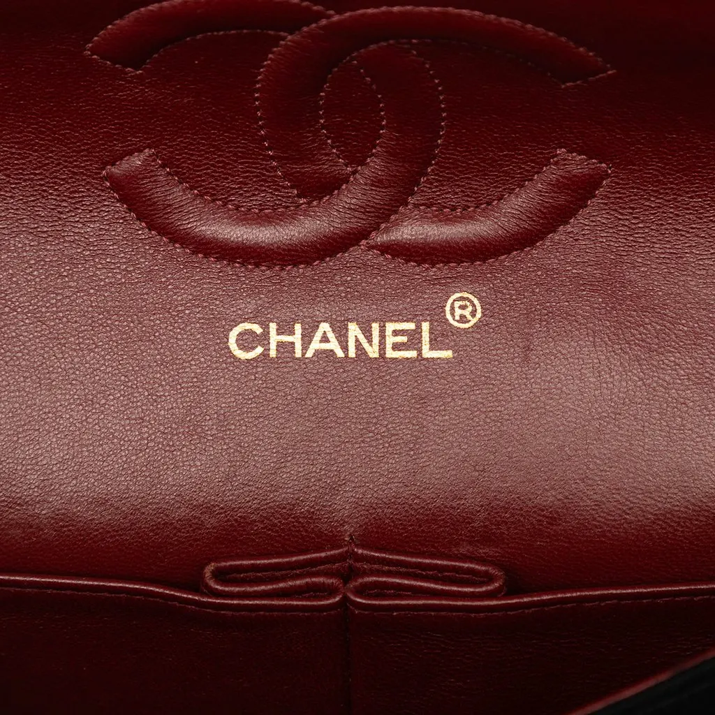 Chanel Medium Classic Jersey Bijoux Chain Double Flap Black Good - Box View