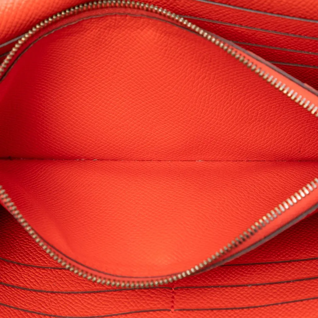 Hermès Epsom Kelly Longue Wallet Orange Leather Very good - Model View