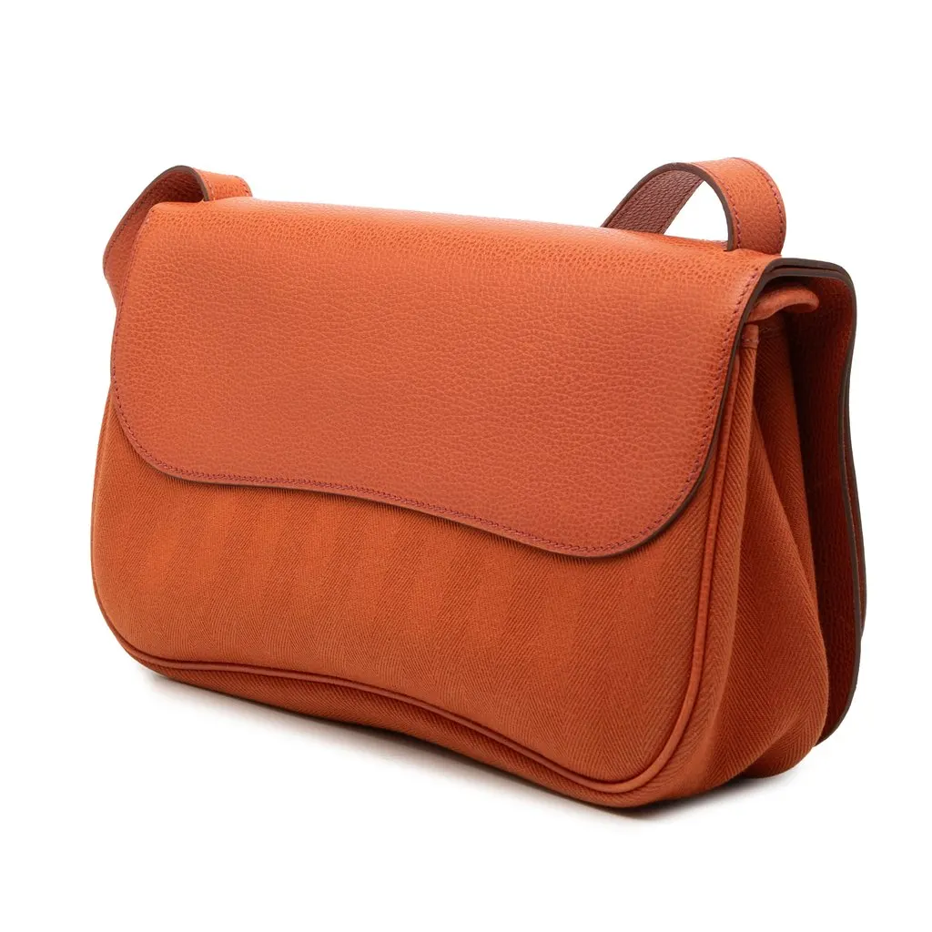 Hermès Vache Liege and Toile Sac Colorado PM Orange Leather Very good - Back View