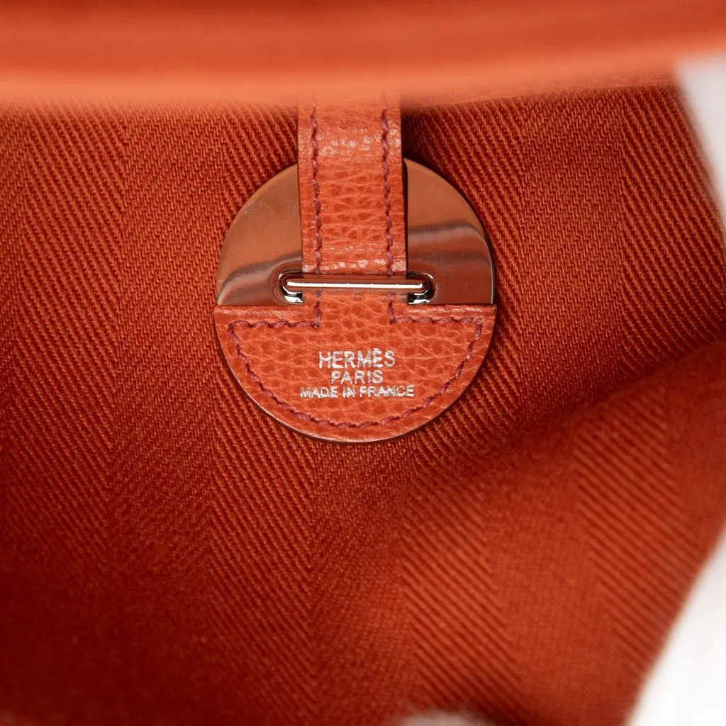 Hermès Vache Liege and Toile Sac Colorado PM Orange Leather Very good - Box View