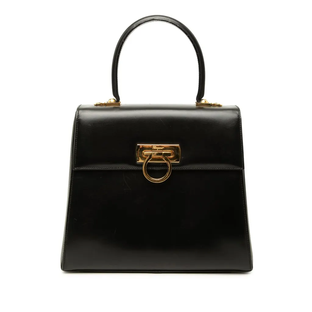 Salvatore Ferragamo Smooth Calfskin Gancini Iconic Top Handle Bag
