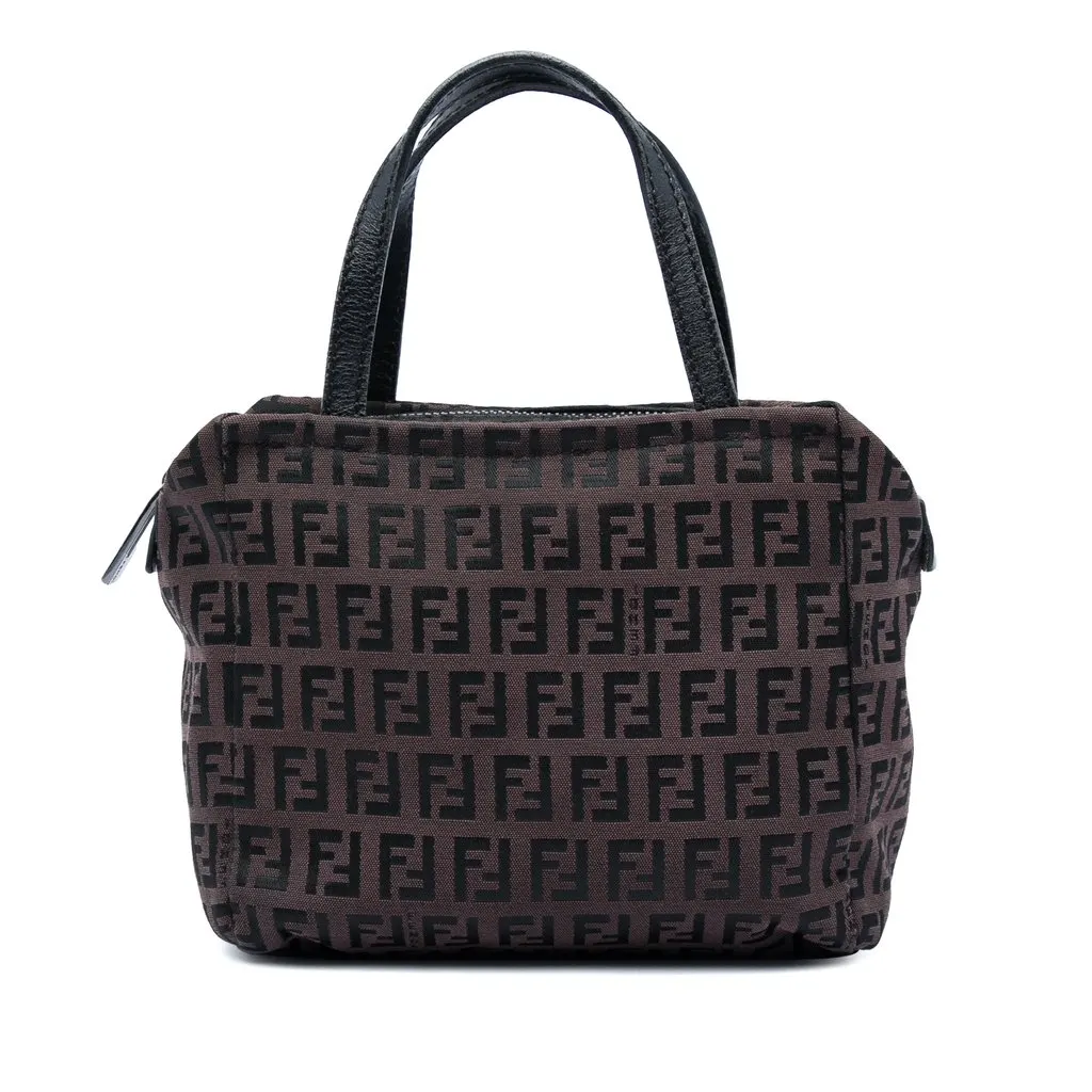 Fendi Zucchino Canvas Handbag Brown Very good - Front View