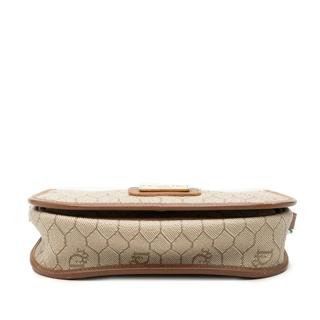 Dior Honeycomb Coated Canvas Crossbody Beige Canvas Good - Inside View