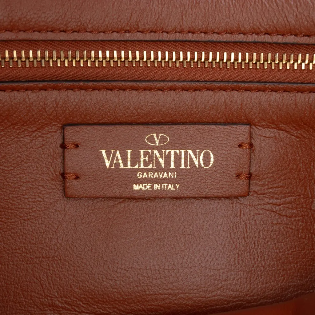 Valentino Medium Denim Roman Stud Satchel Blue Very good - Box View