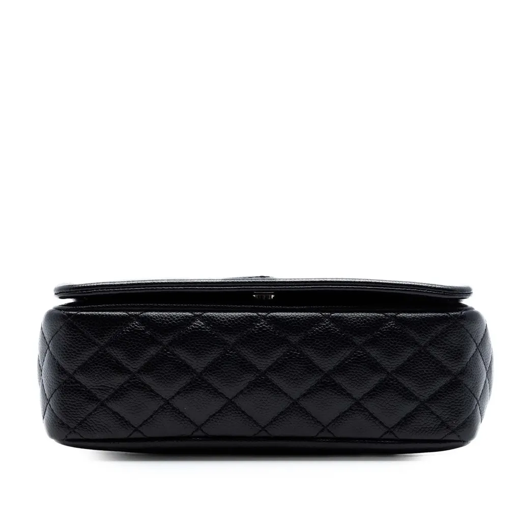Chanel Medium Caviar CC Timeless Flap Black Leather Very good - Inside View