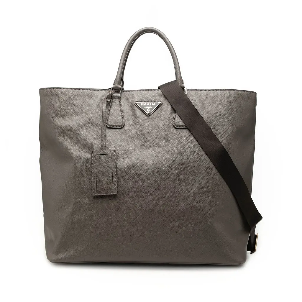Prada Large Saffiano Shopping Tote Brown Leather Very good - Front View