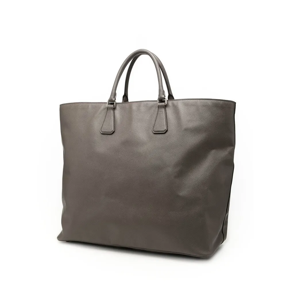 Prada Large Saffiano Shopping Tote Brown Leather Very good - Back View