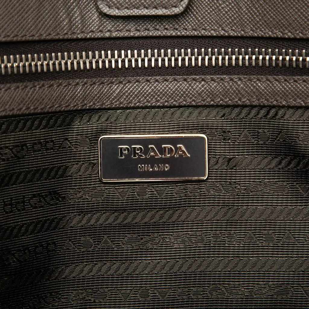 Prada Large Saffiano Shopping Tote Brown Leather Very good - Box View