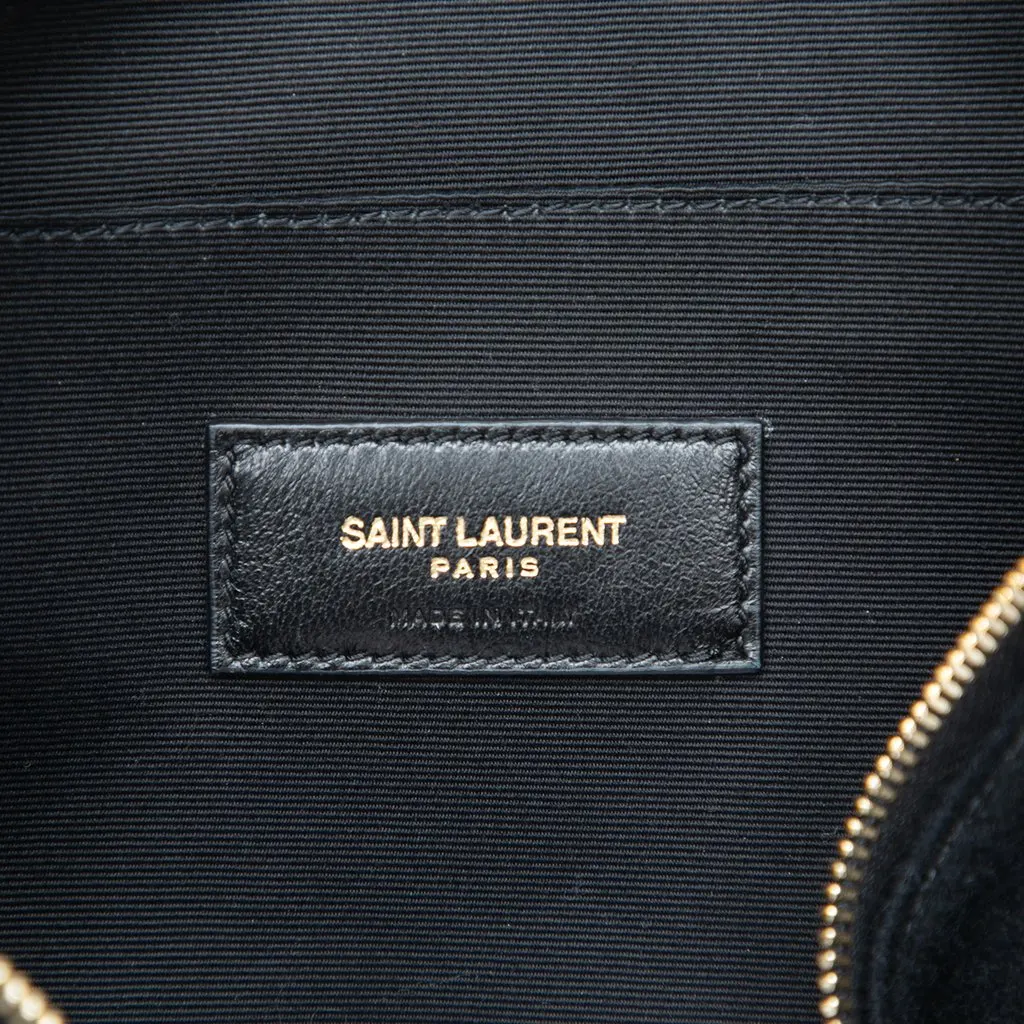 Saint Laurent Wool Embroidered Rive Gauche Pouch Black Very good - Box View