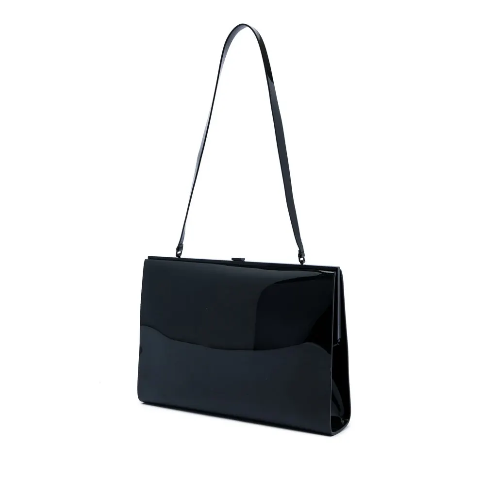 Saint Laurent Large Vinyl Le Anne Marie Shoulder Bag Black Plastic Very good - Back View