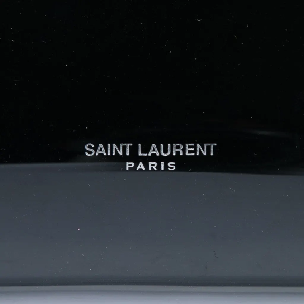 Saint Laurent Large Vinyl Le Anne Marie Shoulder Bag Black Plastic Very good - Box View