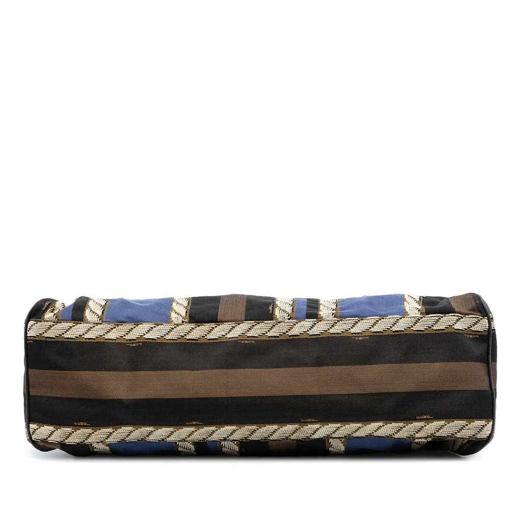 Fendi Large Pequin Canvas Etniko Du Jour Handbag Blue Very good - Inside View