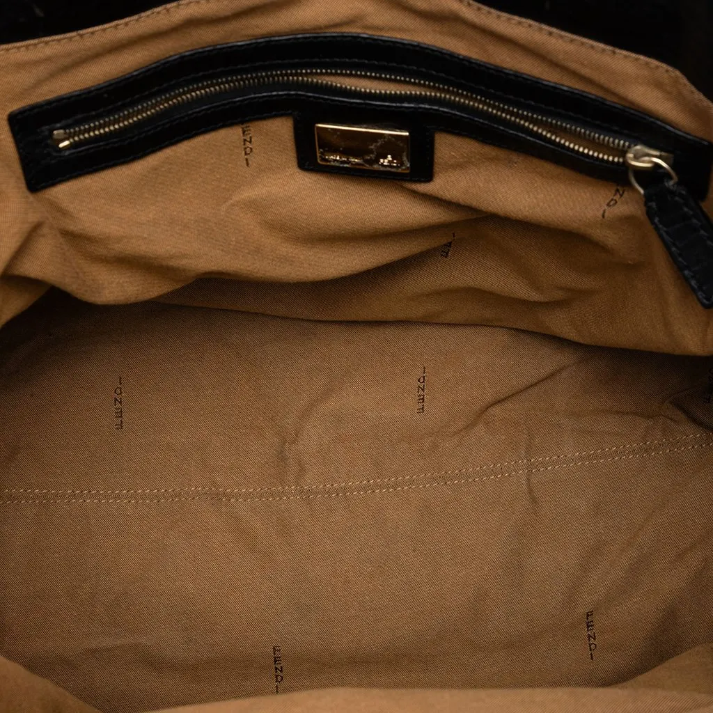 Fendi Large Pequin Canvas Etniko Du Jour Handbag Blue Very good - Model View
