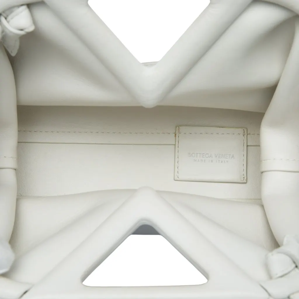 Bottega Veneta Small Leather The Point Triangle Satchel White Leather Very good - Model View