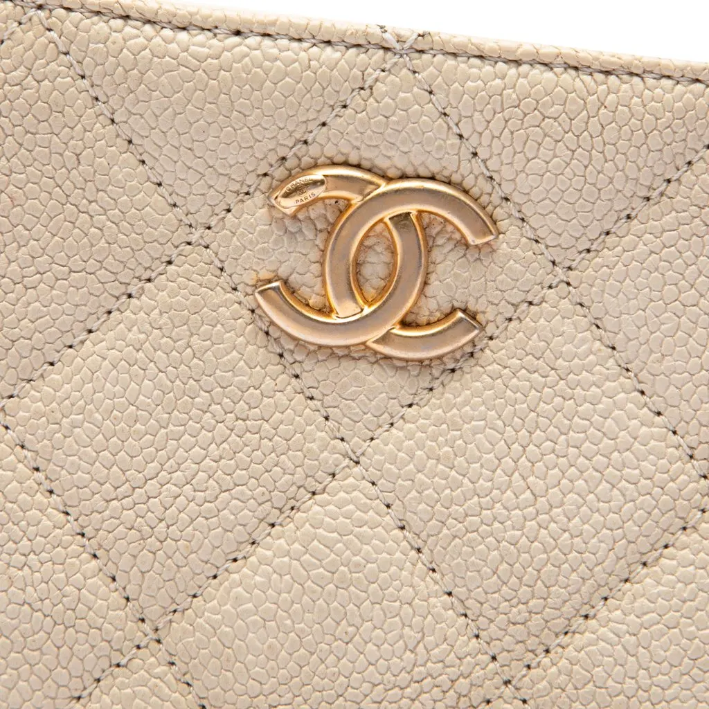 Chanel CC Quilted Caviar Belt Bag Brown Leather Good - Box View