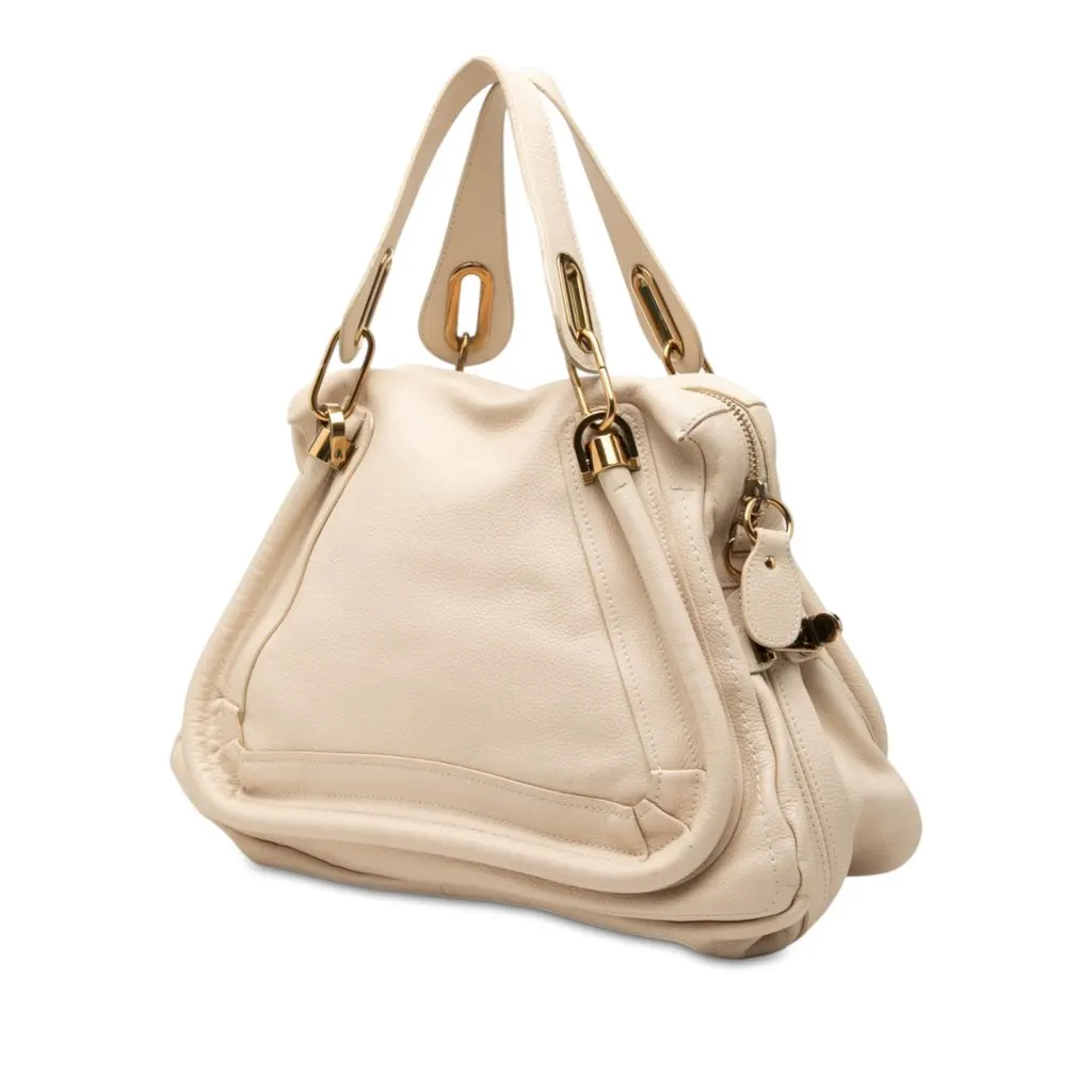 Chloé Medium Pebbled Leather Paraty Satchel Brown Leather Very good - Back View